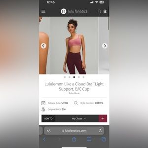 Like A Cloud Bra Size 6 Brier Rose